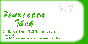 henrietta thek business card